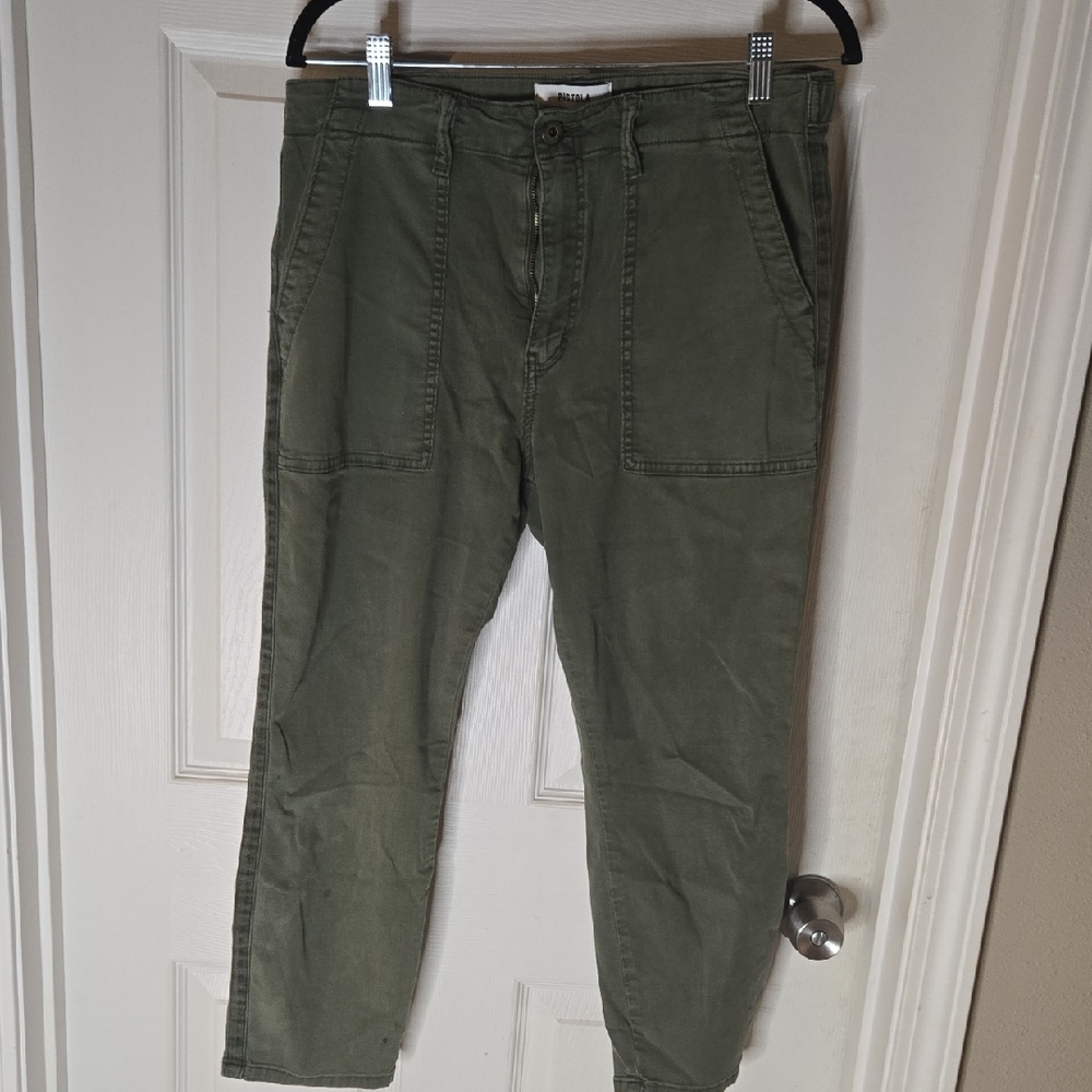 Pistola Women's Army Green Cargo Pant Capris
